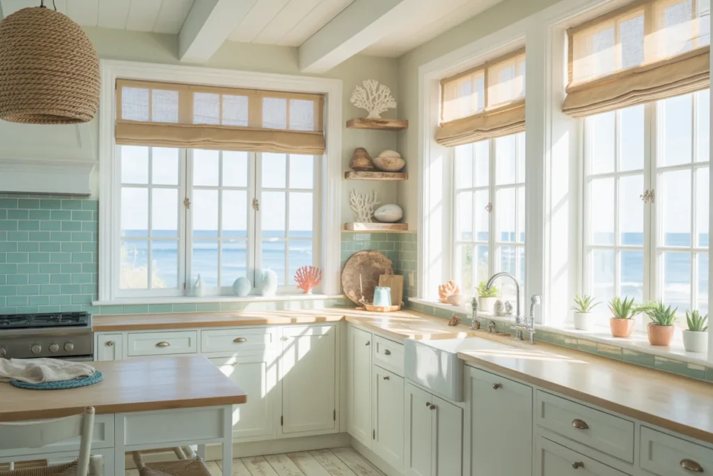 Coastal Kitchen Window Light Focus Style