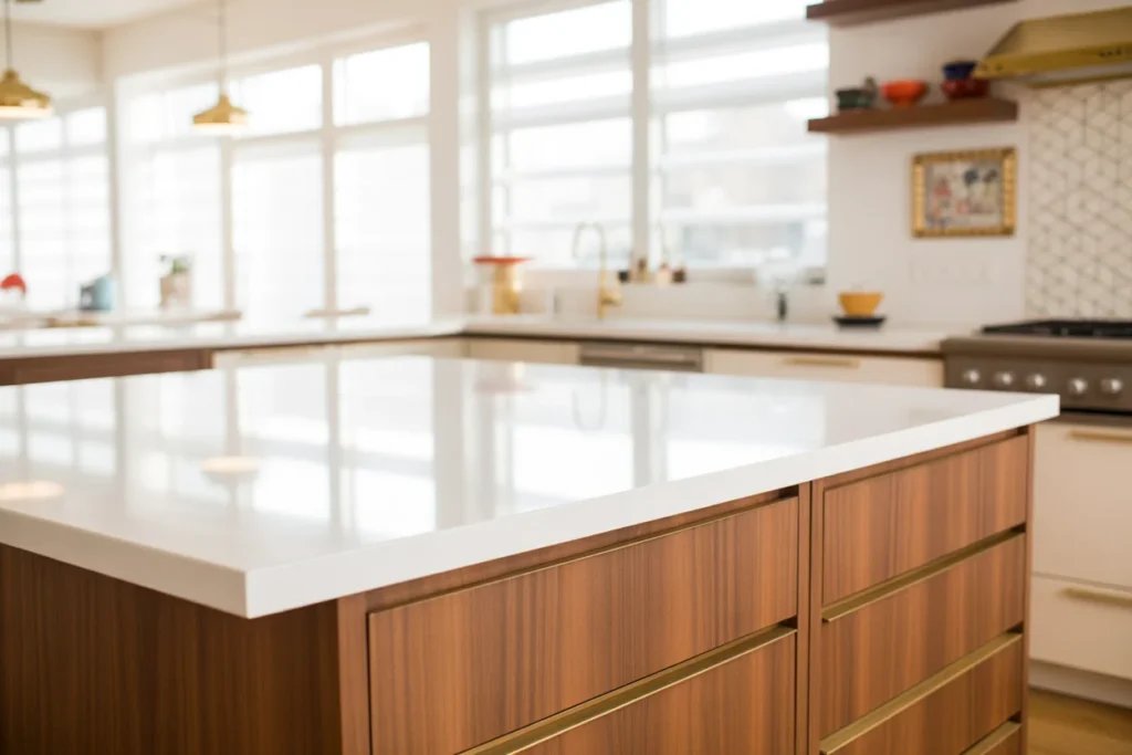 White Countertops Bright Balanced Kitchen