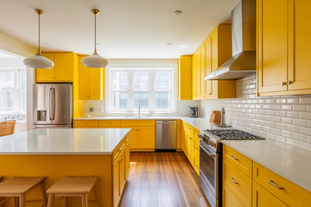 Bold Yellow Kitchens Energetic Happy Space