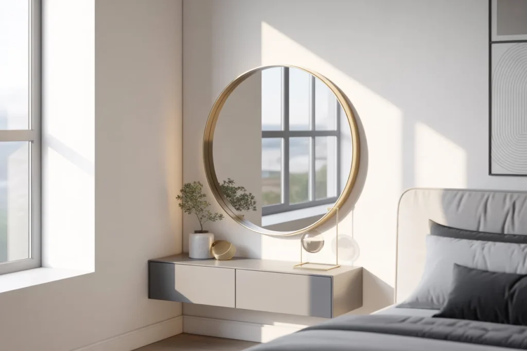 small bedroom mirror decor