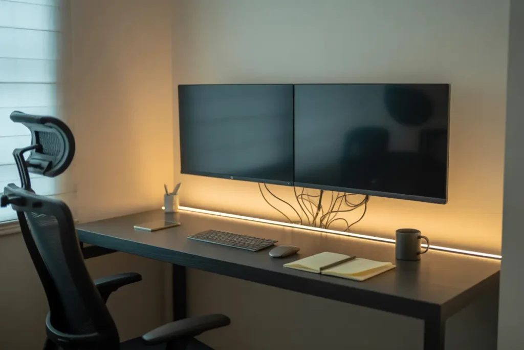dual monitor home office setup