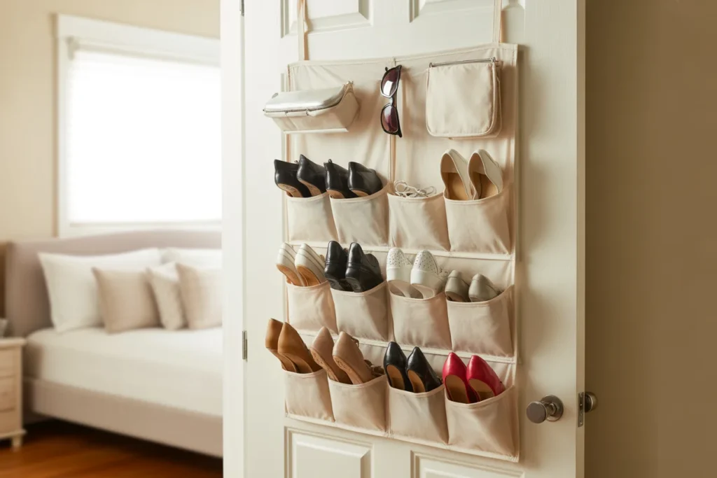 Over-the-door hanging storage organizer