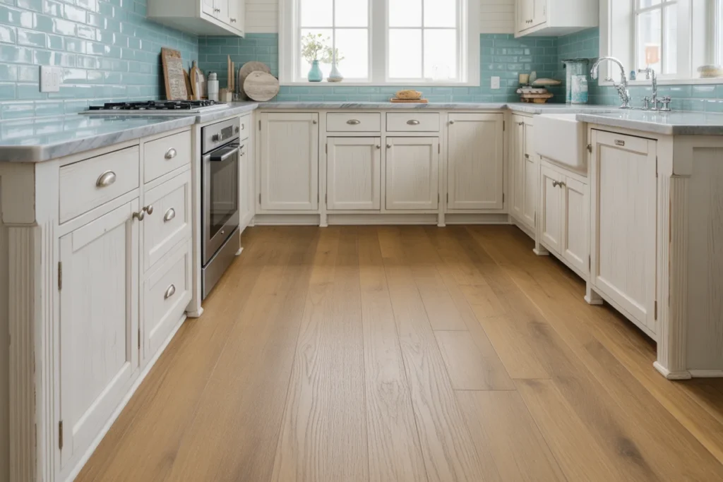 Whitewashed Cabinets Beach Kitchen Look