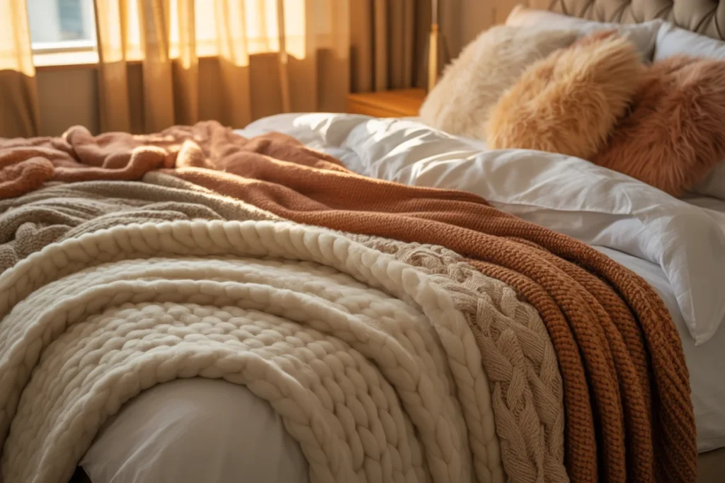 Throw Blankets for Extra Cozy Bedroom Style