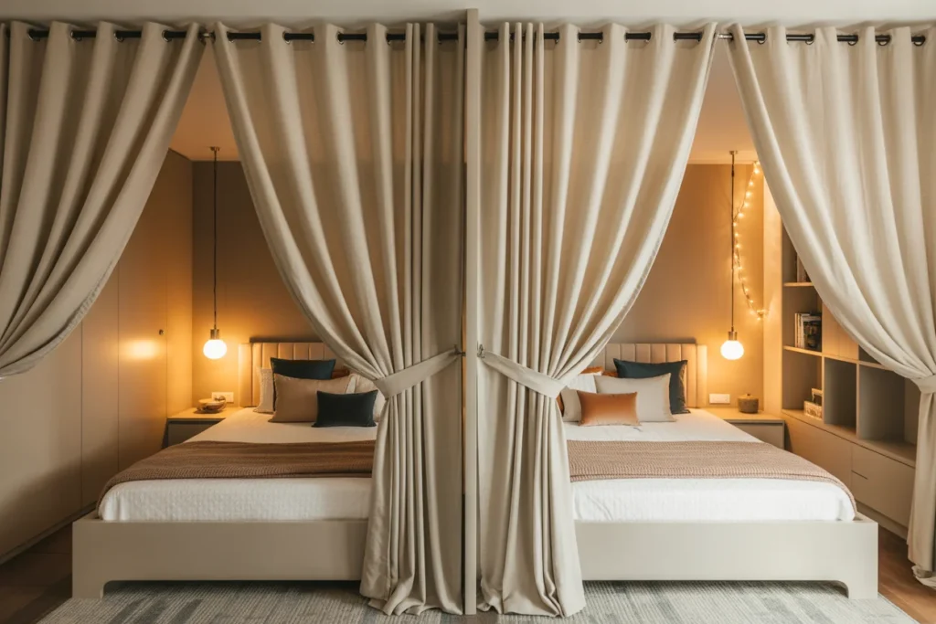 bedroom curtain divider