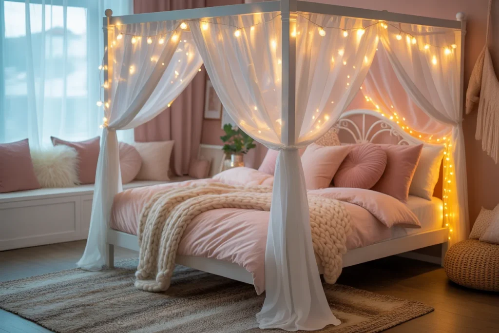 Canopy Beds for Soft Cozy Teenage Bedroom Style