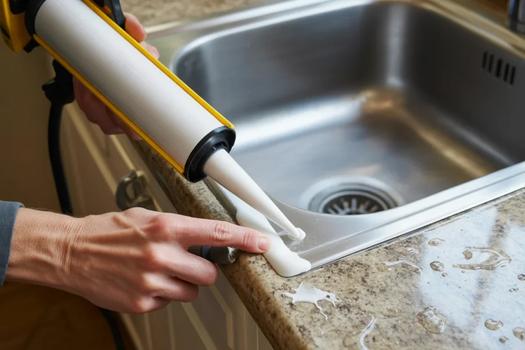 Sealant Failure Around Sink Edges Area