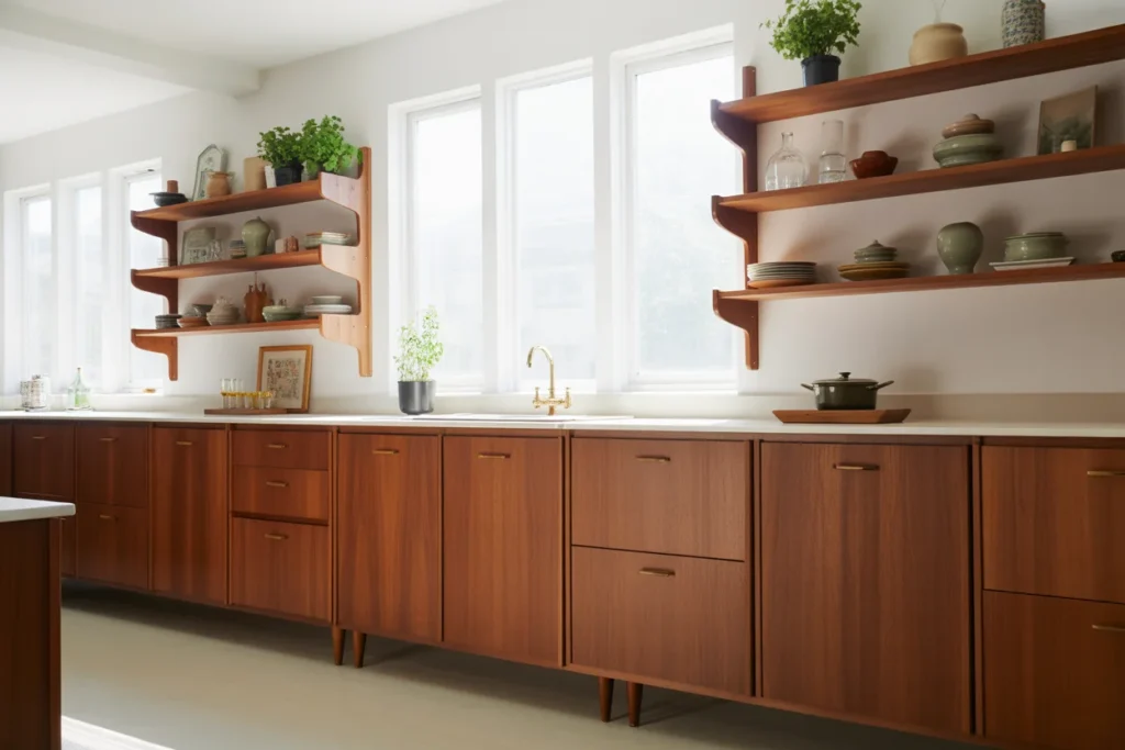 Open Shelving Display Simple Kitchen Decor