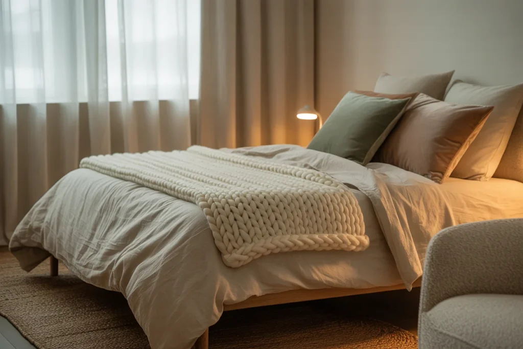 Minimalist Bedroom with Soft Texture Layers