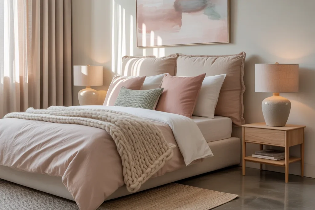Soft Color Palette for Warm Cozy Bedroom Style