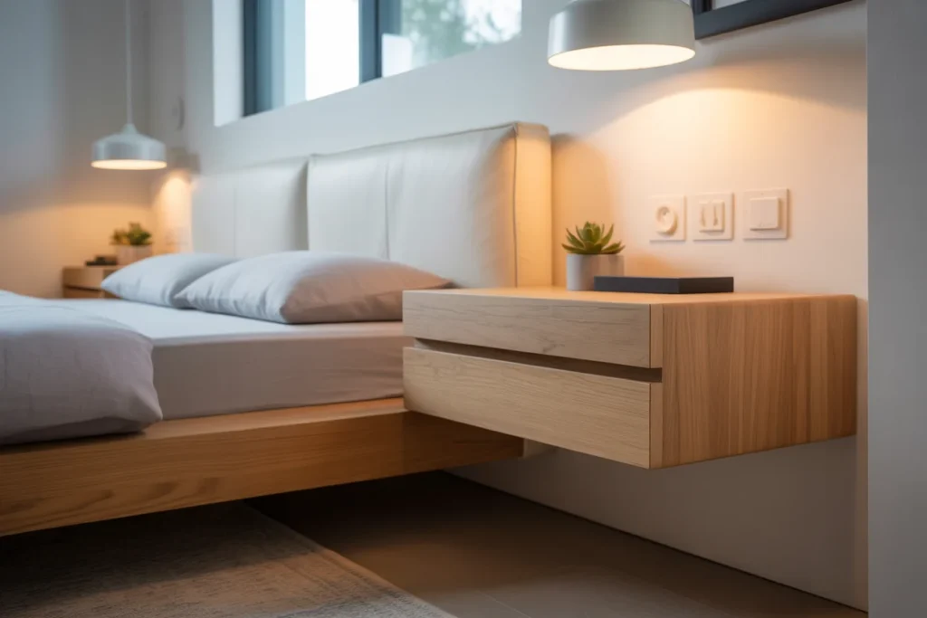 Floating Nightstands for Space Saving Design