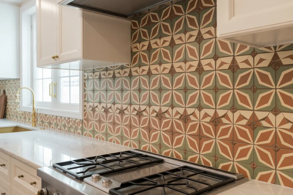 Geometric Backsplash Retro Pattern Appeal