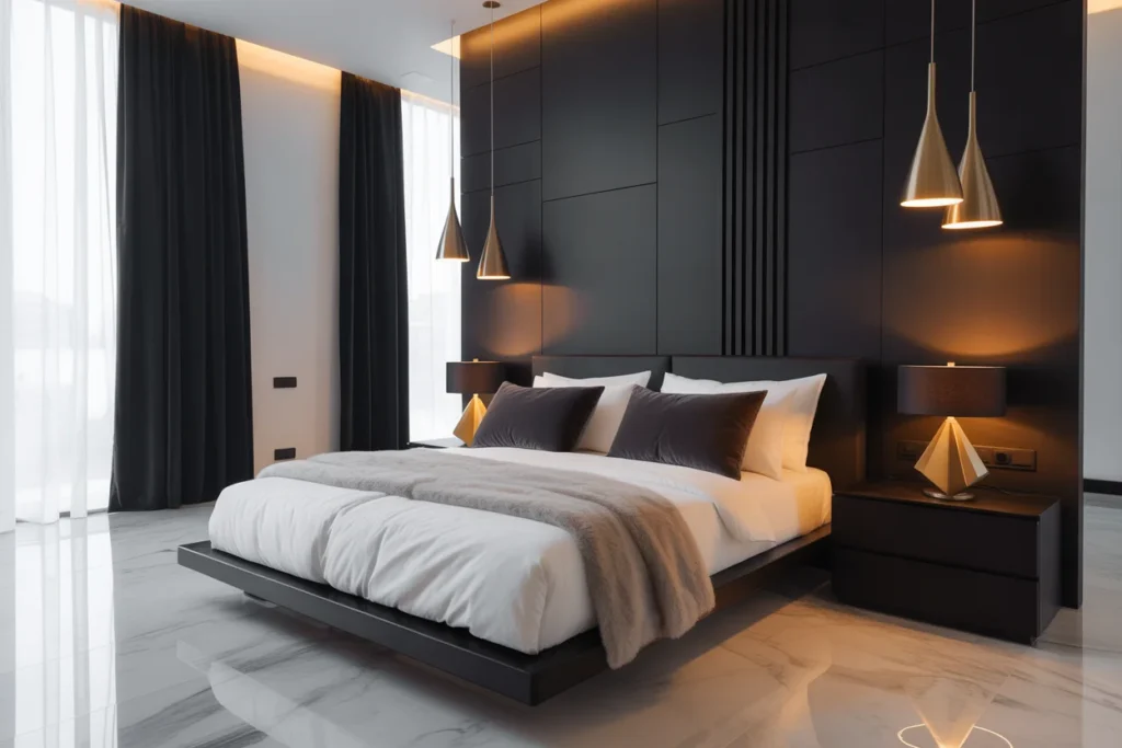 Black Accent Modern Bedroom Design
