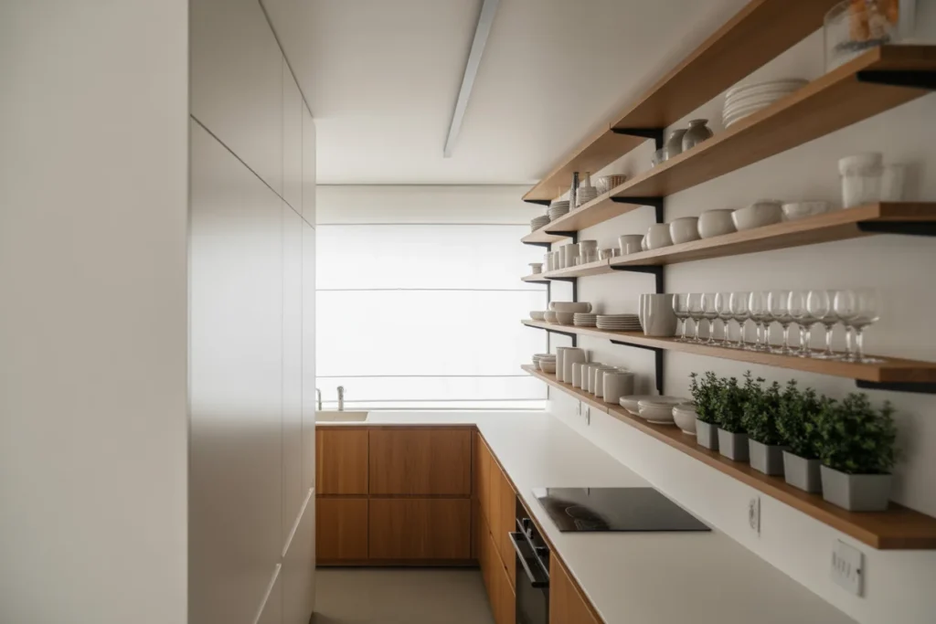 4. Open Shelf Kitchen Display Idea