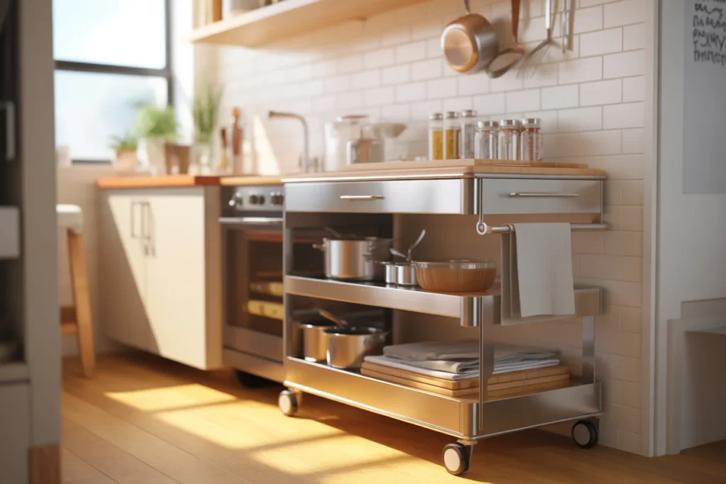 rolling kitchen cart tiny home