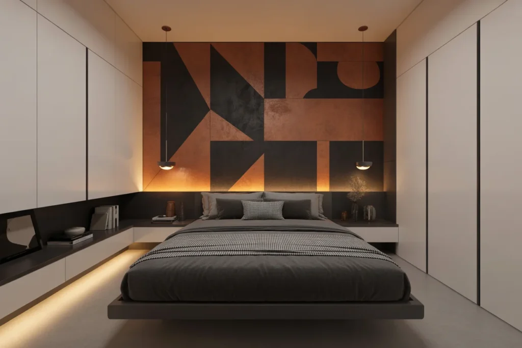 Statement Wall for Stylish Small Bedrooms
