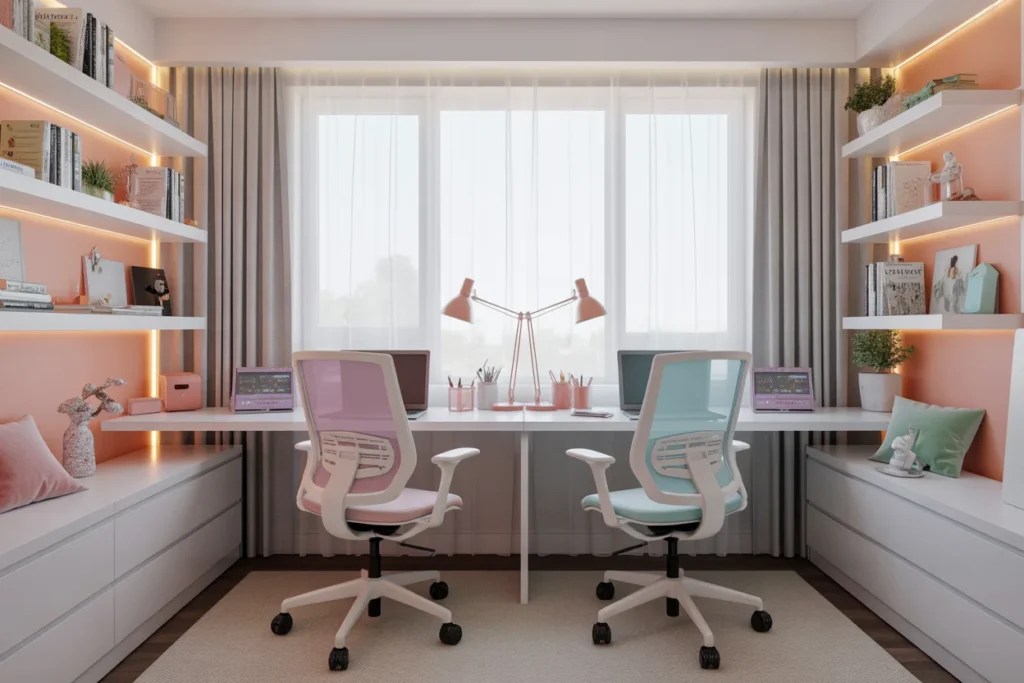 Shared Desk Setup for Study and Creativity Time