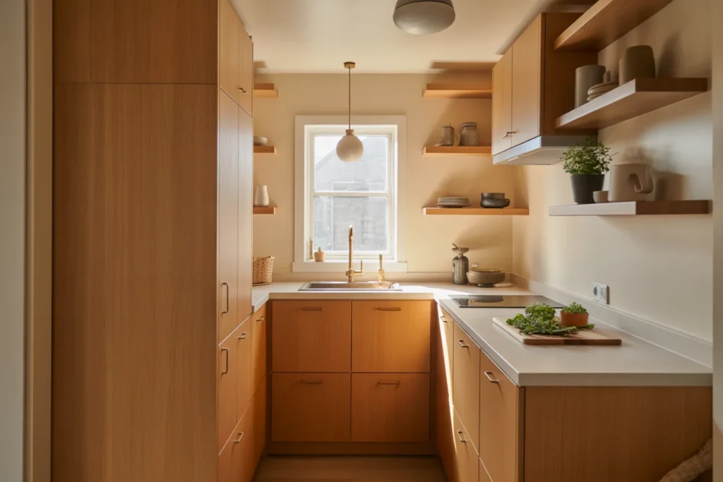 wood neutral kitchen tiny home
