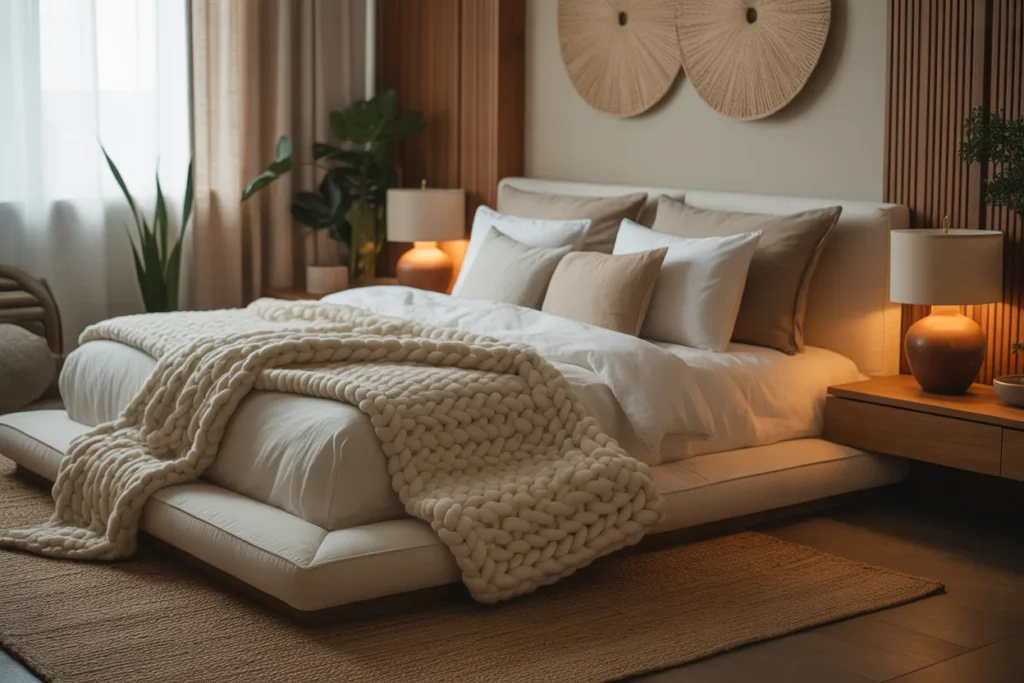 Modern Bedroom with Cozy Textures Mix
