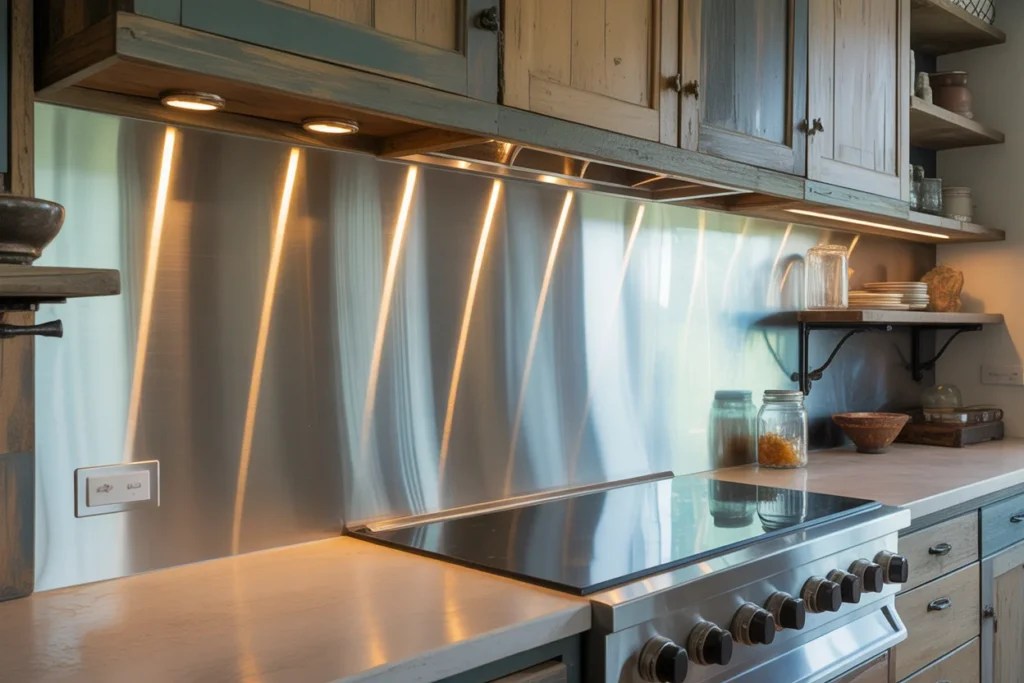 Metal Tile Backsplash for Industrial Farmhouse