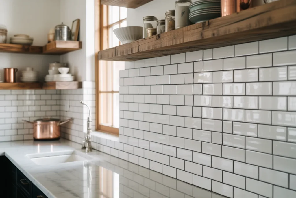 Classic White Subway Tile Farmhouse Style