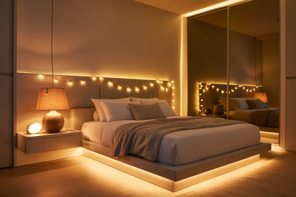 Modern Lighting for Cozy Small Bedroom