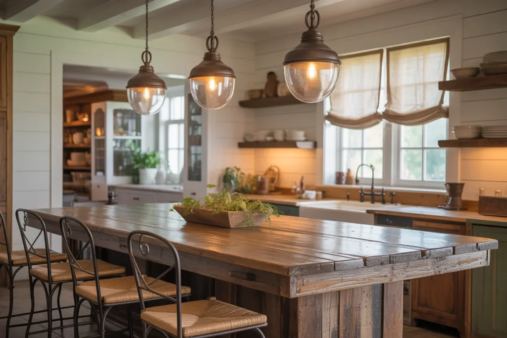 Farmhouse Kitchen Island Rustic Centerpiece