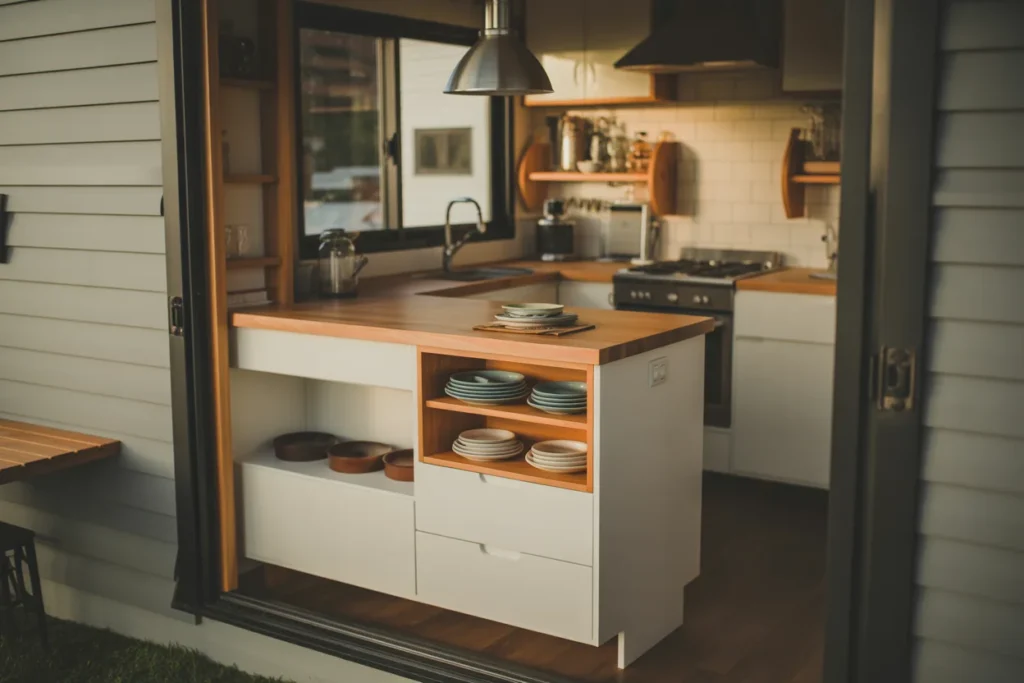 3. Mini Kitchen Island Multi Use Design