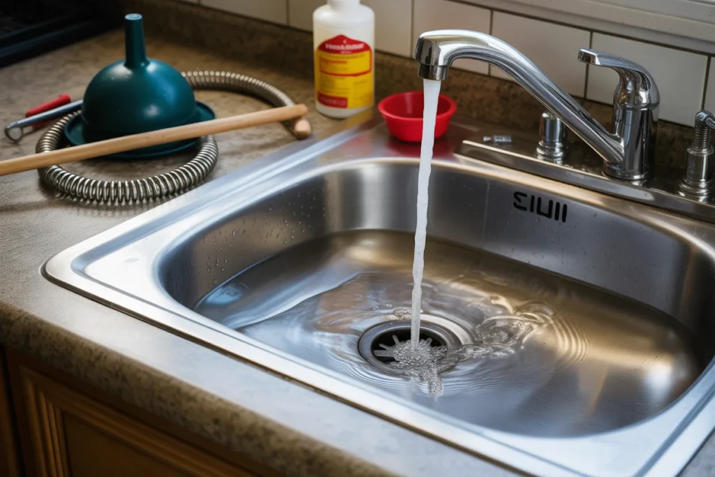 Clogged Drain Pipe Causing Overflow Issues