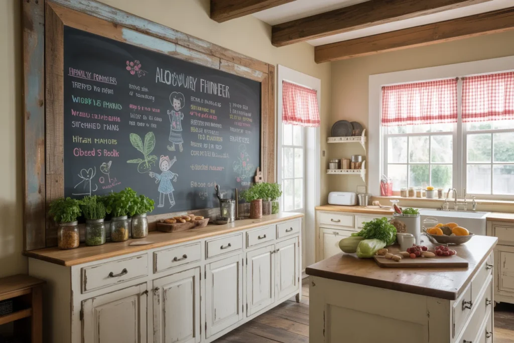 Farmhouse Chalkboard Wall Creative Touch Idea