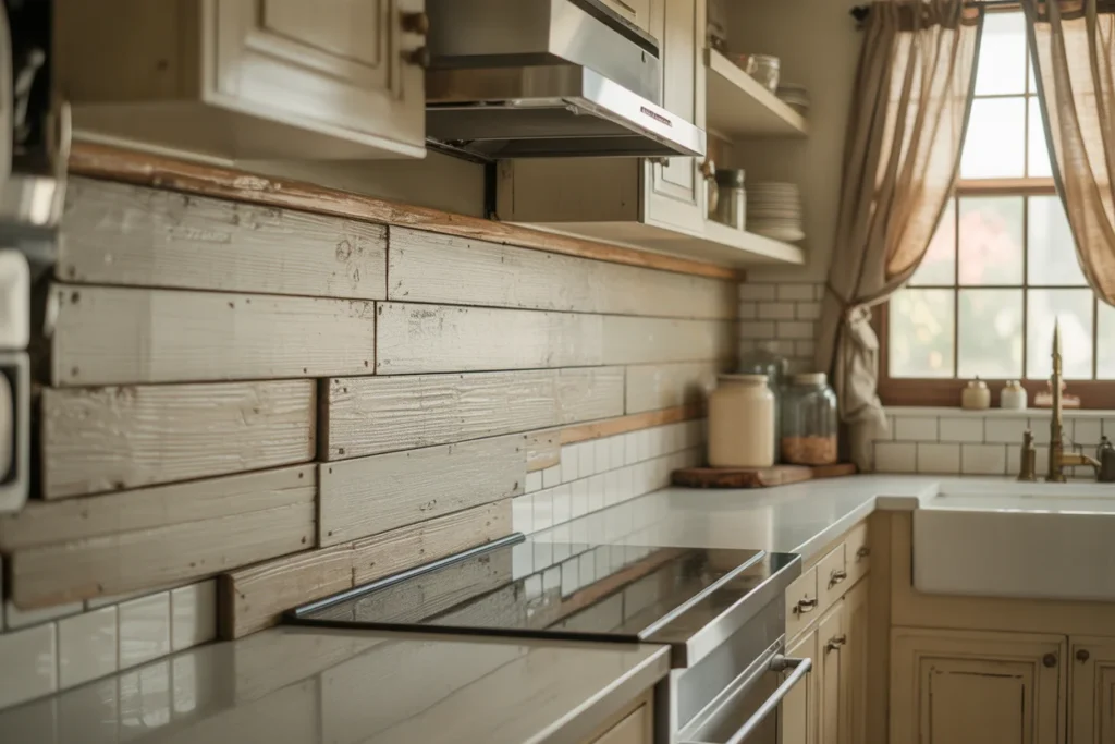 Shiplap Backsplash for Rustic Farmhouse Charm