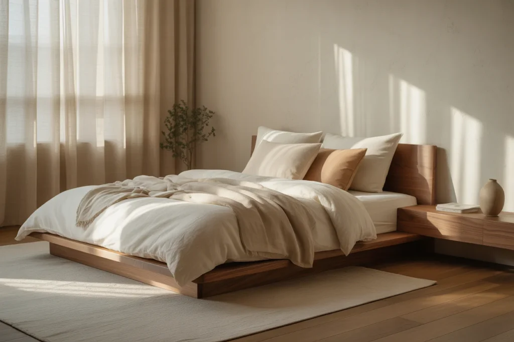 Japandi Minimalist Bedroom Calm Living Space