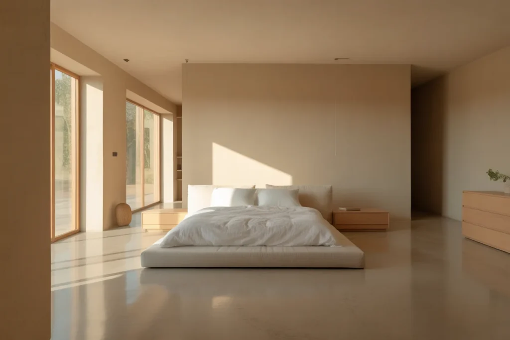 Neutral Tone Minimalist Bedroom Design Style