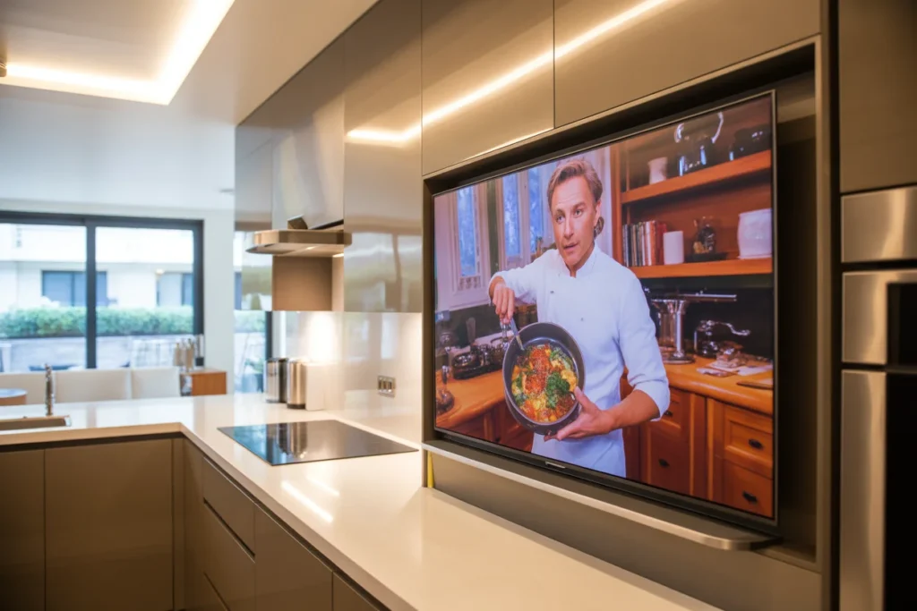 32 inch OLED kitchen TV, slim design