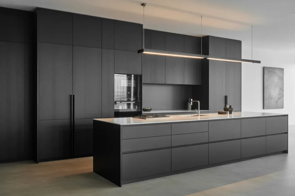 Matte Black Kitchens Sleek Contemporary Edge