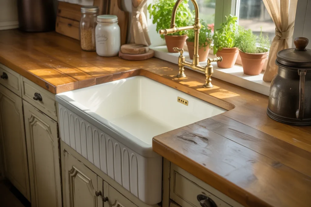 Vintage Farmhouse Sink Apron Front Style