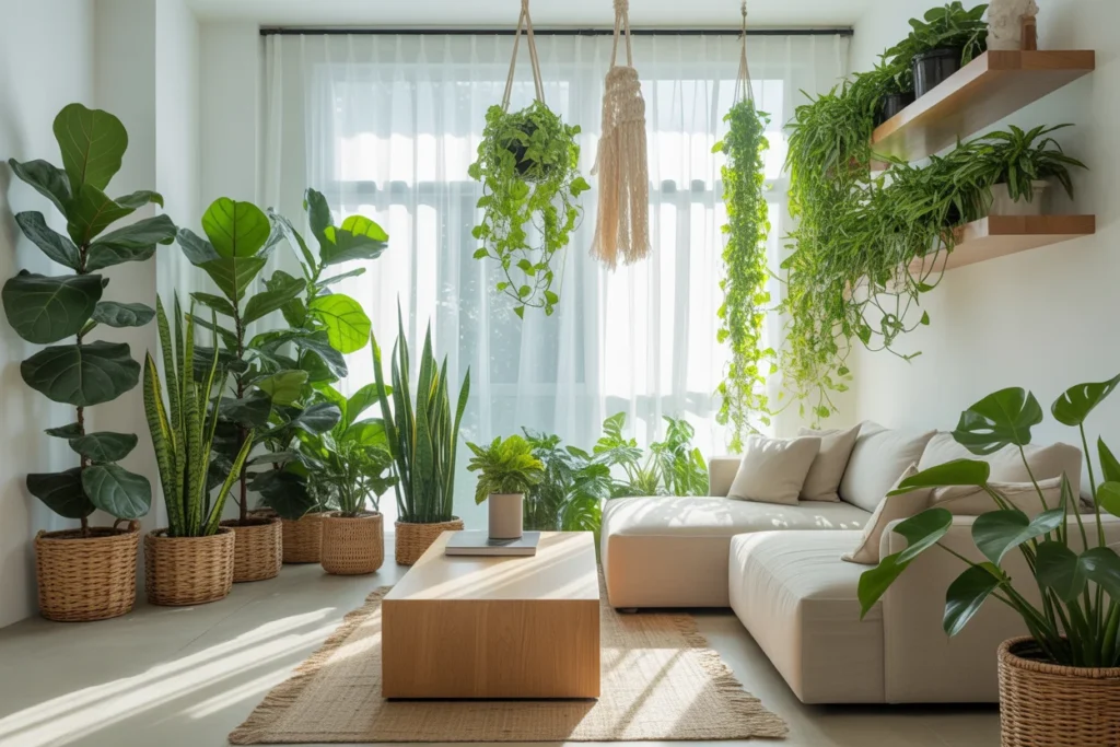 Indoor Plants Fresh Living Room Atmosphere