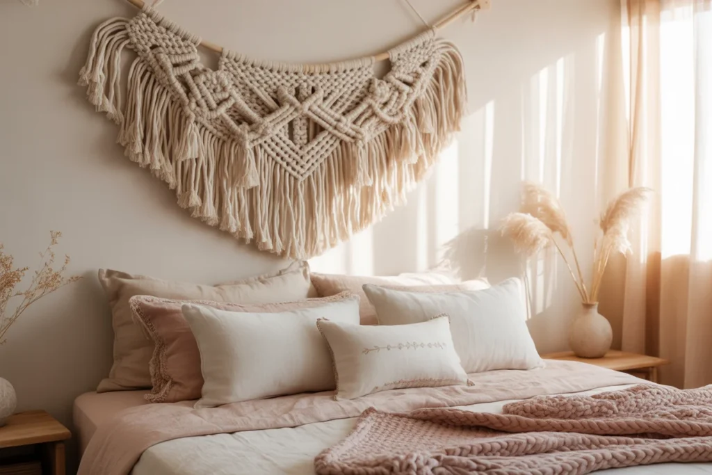 Textured Wall Hangings Cozy Bedroom Style