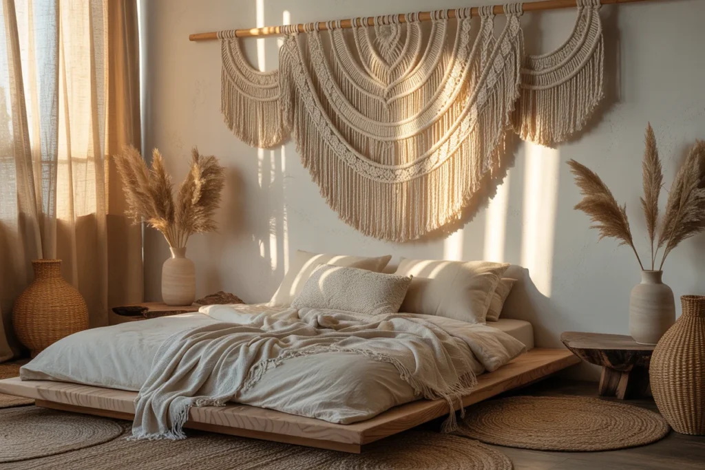 Macrame Wall Decor Boho Cozy Bedroom Style
