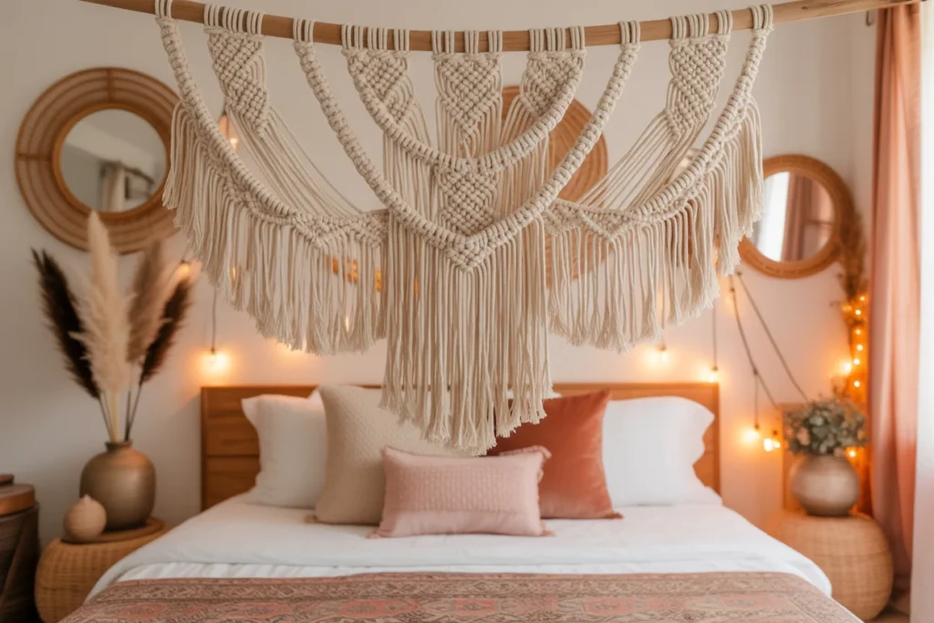 Boho Wall Decor Warm Cozy Bedroom Style