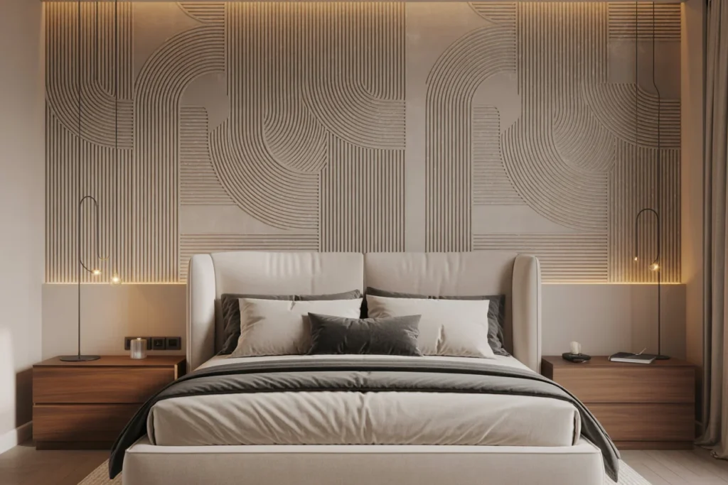 Textured Wall Panels Modern Luxury Bedroom Look