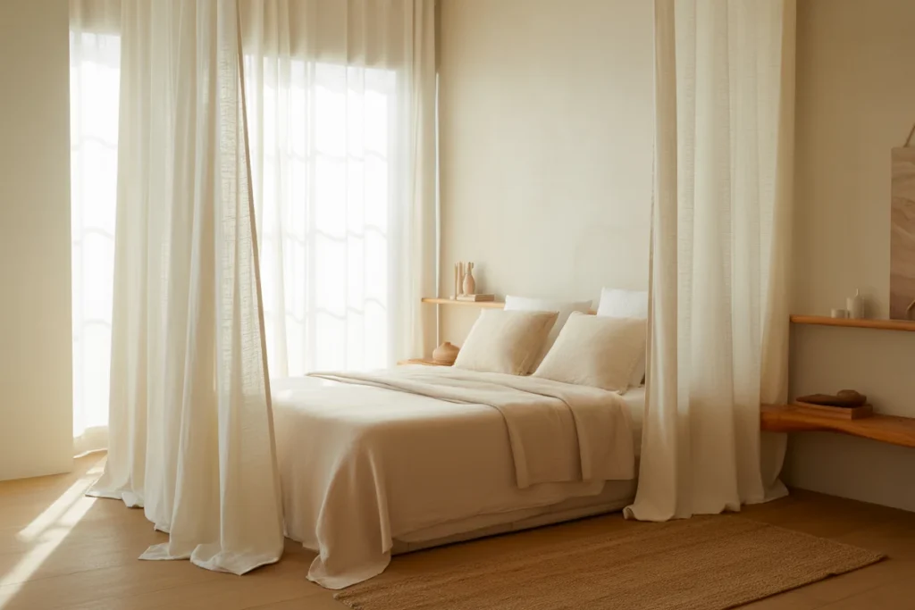 Soft Curtains Airy Bedroom Window Decor