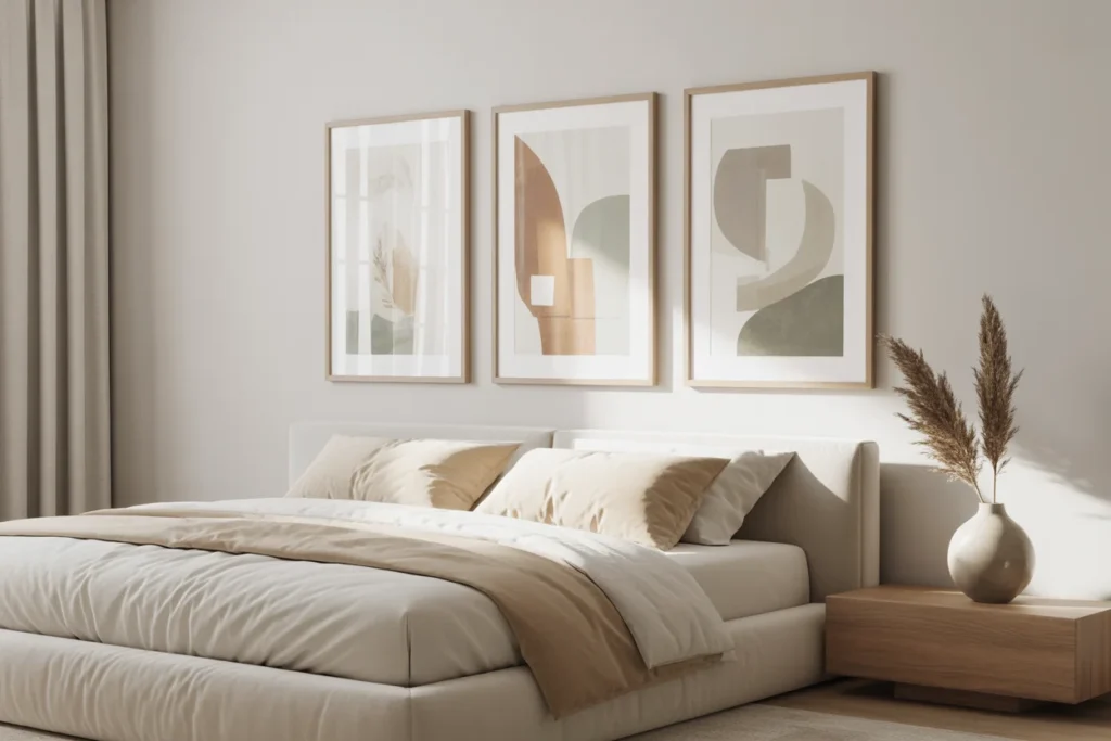 Minimal Wall Art Elegant Bedroom Touch
