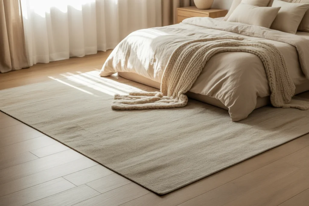 Neutral Rugs Cozy Bedroom Floor Texture