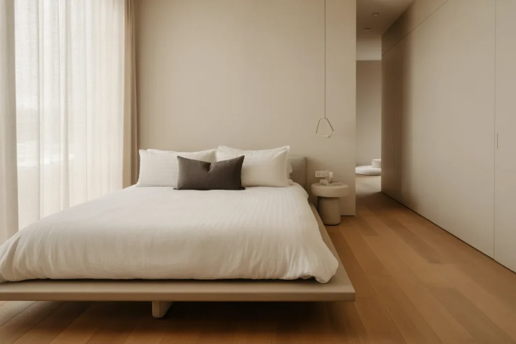 Low Profile Furniture Spacious Bedroom Look