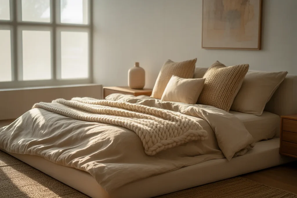 Neutral Bedroom Palette Calm Cozy Feel