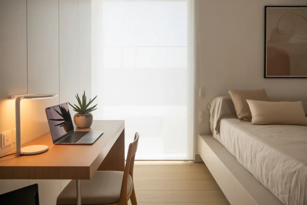 Minimal Workspace Bedroom Functional Style