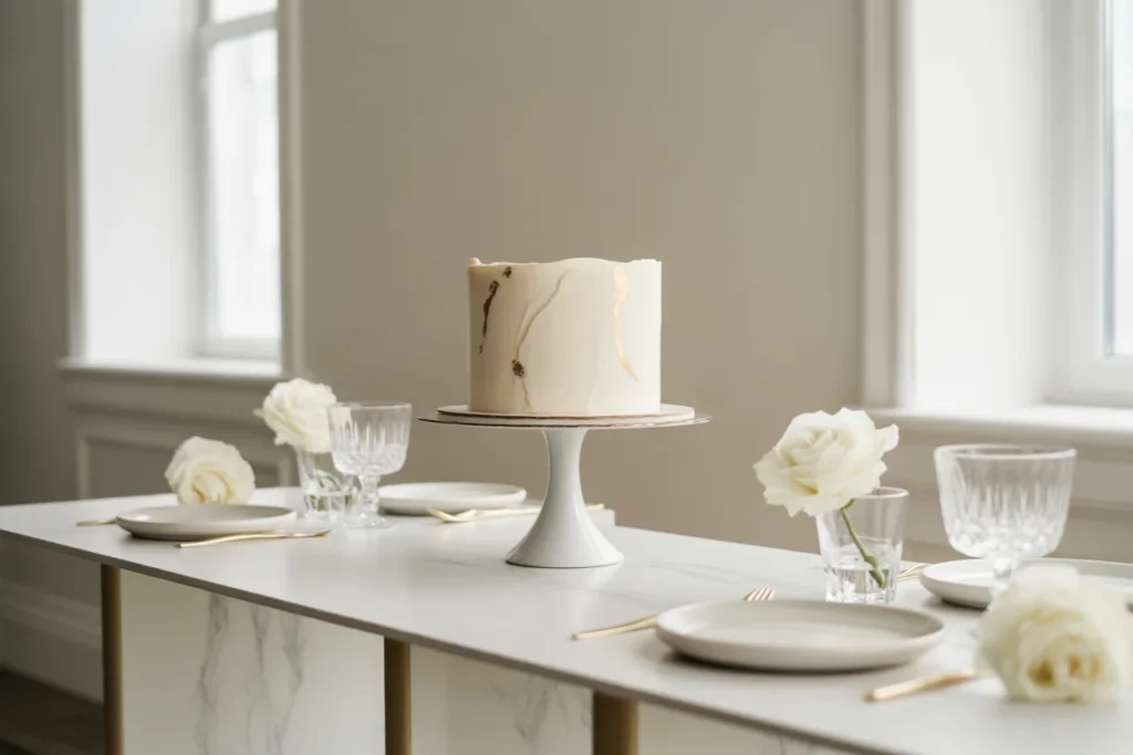 Minimal Cake Table Simple Elegant Focus