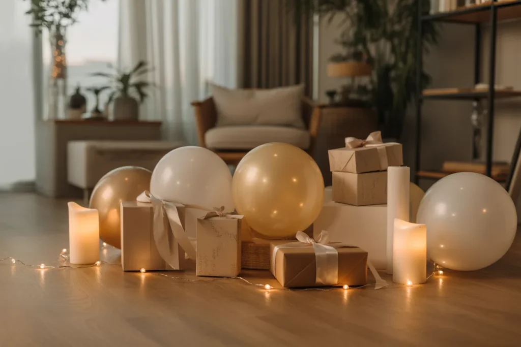 Minimal Floor Setup Cozy Birthday Corner