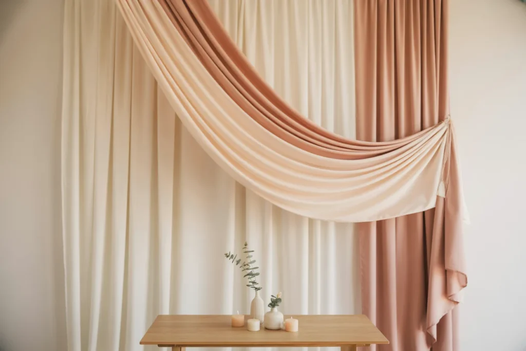 Soft Fabric Drapes Elegant Birthday Backdrop